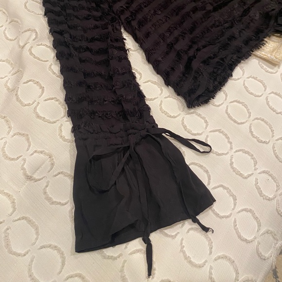 Zara Black Blouse Self Tie Open Back - Picture 4 of 5